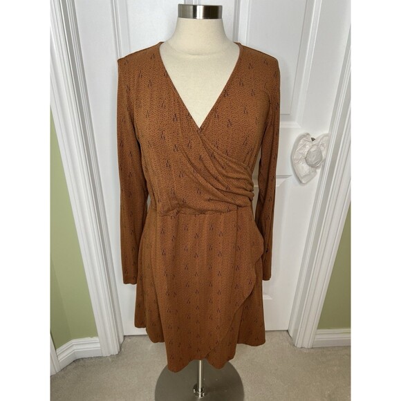 Kuhl Dress Faux Wrap Modal Organic Cotton Blend  Long Sleeve Dot Print Size L - Picture 1 of 12